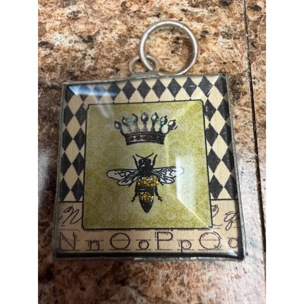 Handmade Soldered Bee Pendant Bee Calm & Buzz On Crowned Bee